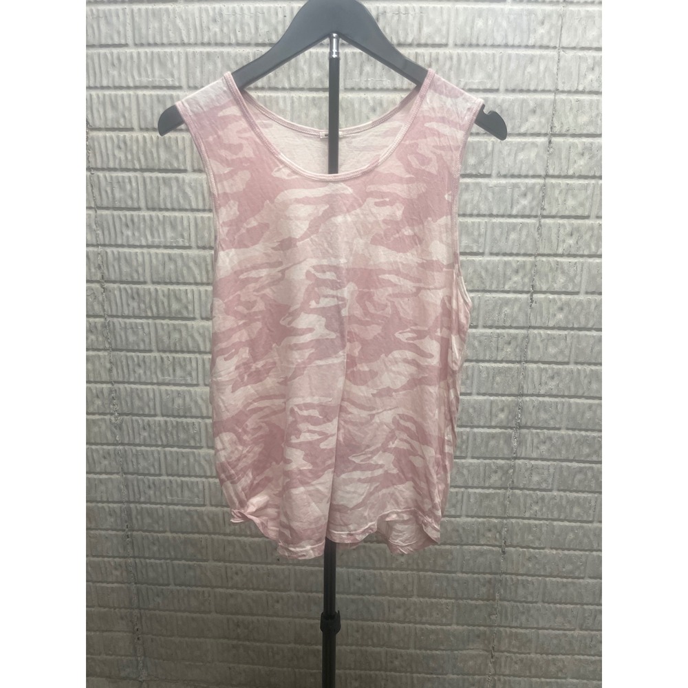 Monrow‎ Pink Camouflage Cotton Sleeveless Scoop Neck Tank Top HT3607-2 Small